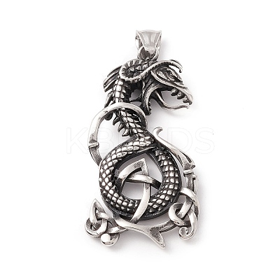 Tibetan Style 304 Stainless Steel Pendants X-STAS-P305-05AS-1