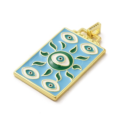 Brass Micro Pave Cubic Zirconia Pendant with Enamel KK-H458-02G-B02-1