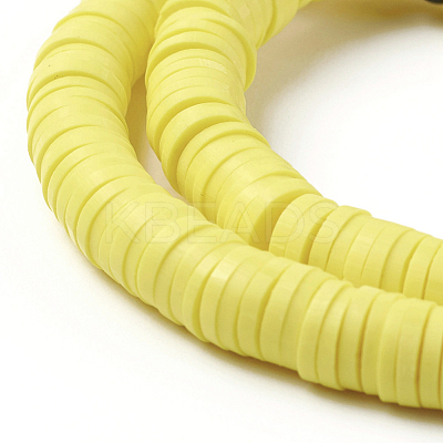 Flat Round Handmade Polymer Clay Beads CLAY-R067-6.0mm-22-1