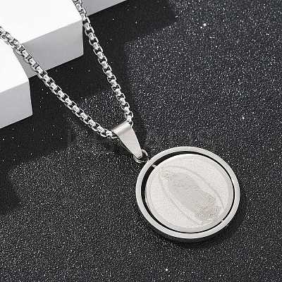 201 Stainless Steel Pendant Necklaces NJEW-Z058-01P-1