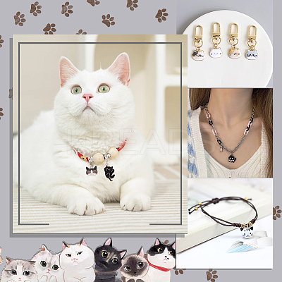 64Pcs 16 Style Light Gold Plated Alloy Pendants ENAM-PH0002-46-1