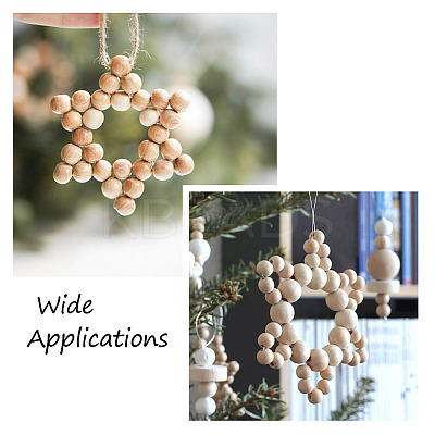 2Pcs 2 Style Christmas Theme Wood Pendant Decorations HJEW-EL0001-01B-1