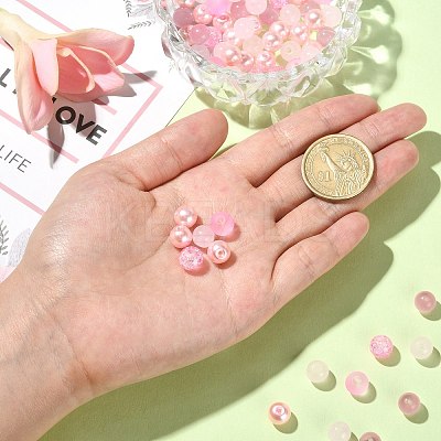 100Pcs Transparent Frosted Glass Beads Strands GLAA-CJ0002-07-1