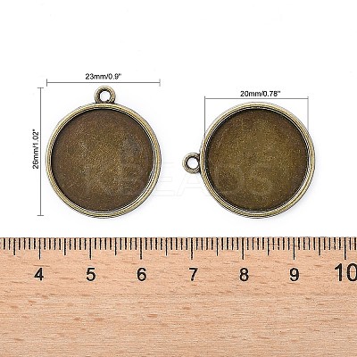 Flat Round Alloy Pendant Cabochon Settings LS-PALLOY-N0088-37AB-NF-1