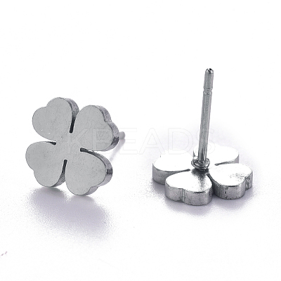 Tarnish Resistant Unisex 304 Stainless Steel Stud Earrings EJEW-E254-04P-1