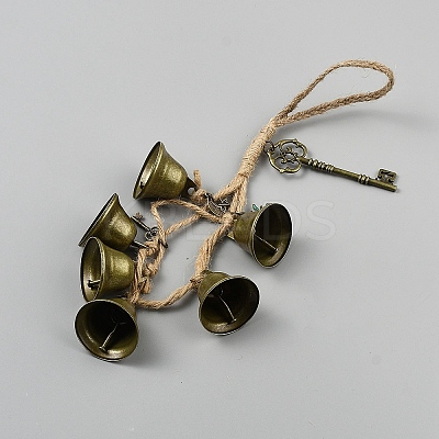 Iron Bell Witch Wind Chimes for Door Wall Hanging Ornaments HJEW-WH20003-32-1