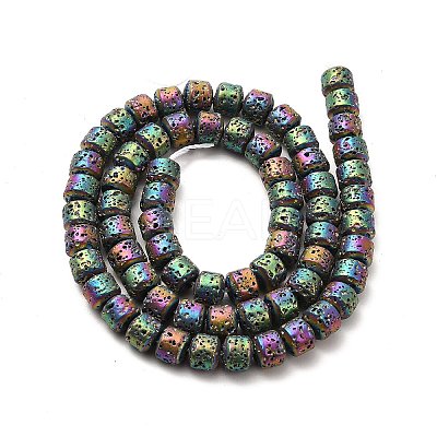 Electroplated Natural Lava Rock Beads Strands G-G984-06E-1