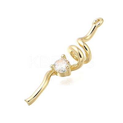 Brass with Cubic Zirconia Pendants KK-Q048-02G-1