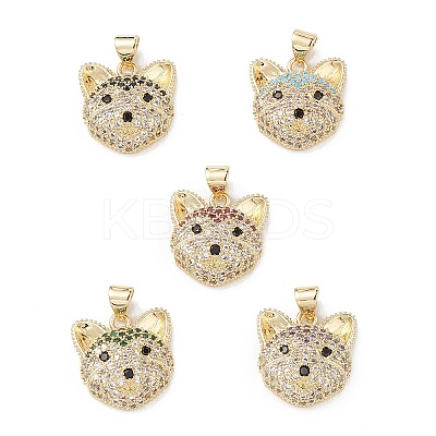 Brass Micro Pave Cubic Zirconia Pendants KK-M240-03-1