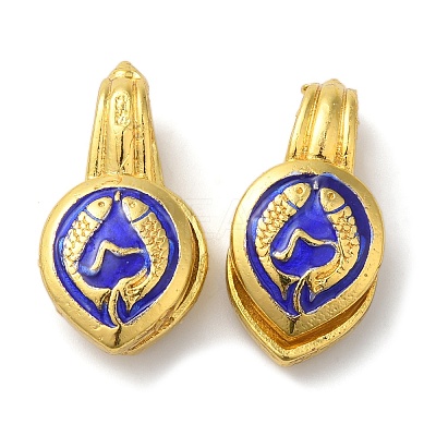 Rack Plating Brass Enamel Buddhist Pendants KK-P276-25G-01-1