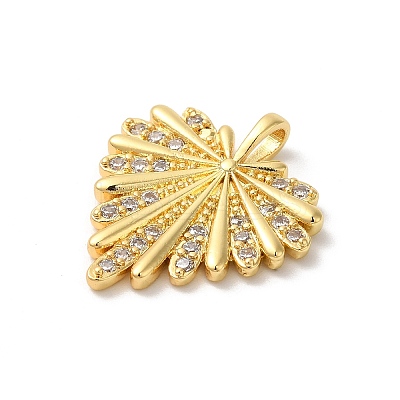 Rack Plating Brass Clear Cubic Zirconia Pendants X-KK-Z056-13G-1
