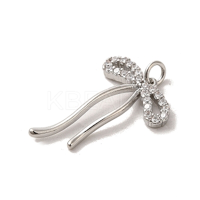 Brass Micro Pave Clear Cubic Zirconia Pendants KK-R155-01P-1