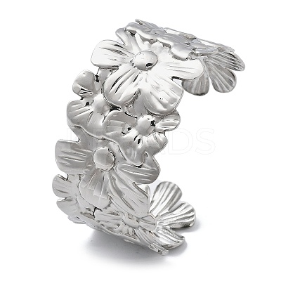 304 Stainless Steel Cuff Bangles for Women BJEW-B108-08P-1