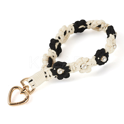 Cotton Braided Flower Pendant Decorations AJEW-TAC0030-032G-03-1