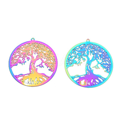 201 Stainless Steel Filigree Pendants STAS-TAC0018-04-1