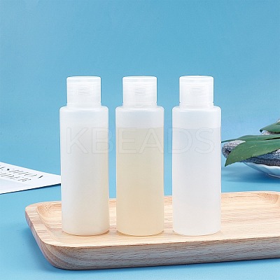 100ml PE Plastic Empty Refillable Flip Cap Bottles LS-MRMJ-WH0037-13C-1