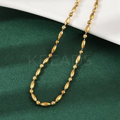 2.5MM 304 Stainless Steel Round Oval Link Chain Necklaces X-NJEW-M110-01G-1