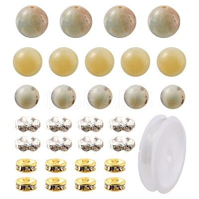 Natural Flower Amazonite Beads Bracelet DIY Making Kit DIY-FS0002-06-1