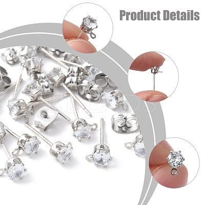 16Pcs Brass Stud Earring Findings KK-FS0001-56P-1