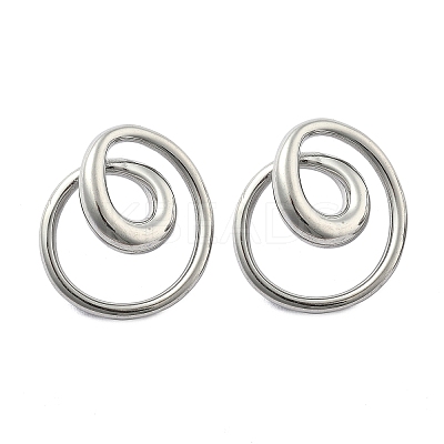 304 Stainless Steel Stud Earrings EJEW-D319-02P-1