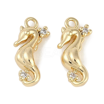 Brass Micro Pave Cubic Zirconia Charms KK-I719-37G-1