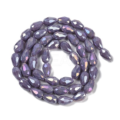 Opaque Solid Color Electroplate Glass Beads Strands EGLA-N013-P4mm-B09-1