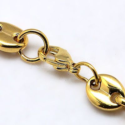 Fashionable 304 Stainless Steel Coffee Bean Chain Necklaces NJEW-I008-33A-1