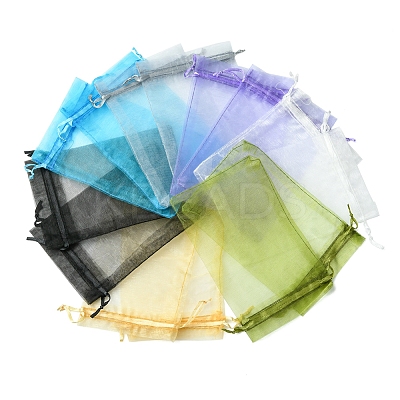 50Pcs Organza Bags Jewellery Storage Pouches Wedding Favour Party Mesh Drawstring Gift OP-FS0001-05D-1