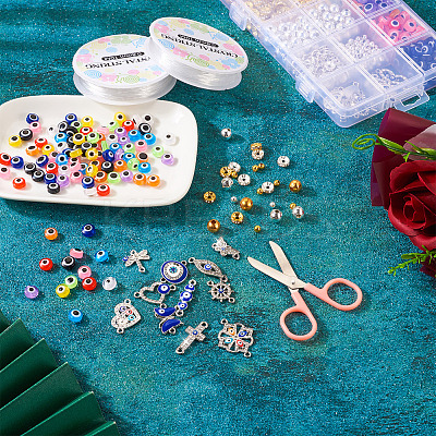 DIY Evil Eye Bracelet Making Kit DIY-TA0004-41-1