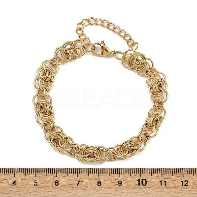 304 Stainless Steel Mesh Chain Bracelets for Women BJEW-Z143-17G-1