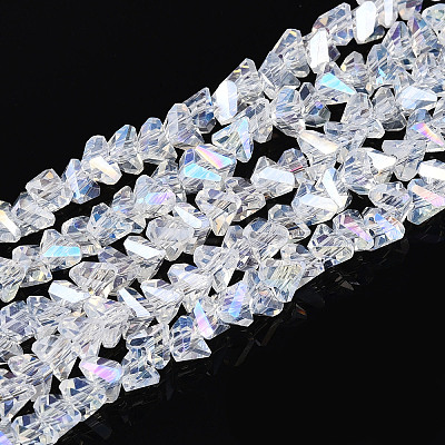 Electroplate Imitation Jade Glass Beads Strands X-GLAA-N023-4mm-01-1