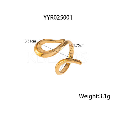304 Stainless Steel Snake-Shaped Cuff Rings for Women LS-FT0606-1-1