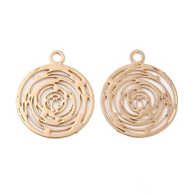 Long-Lasting Plated Brass Filigree Pendants KK-K336-25A-KCG-1