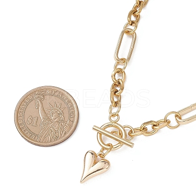 304 Stainless Steel Heart Pendant OT Necklaces for Women NJEW-JN05632-1