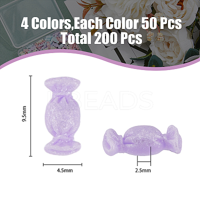 200Pcs 4 Colors Opaque Resin Cabochons RESI-HY0001-26-1