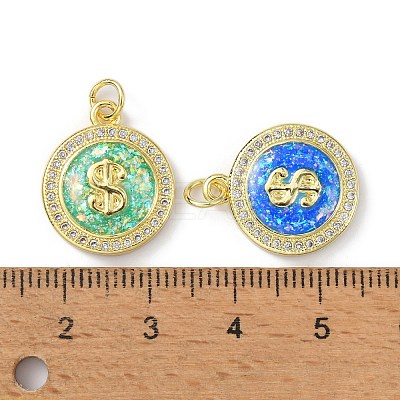 Brass Micro Pave Cubic Zirconia Pendants KK-A197-28G-1