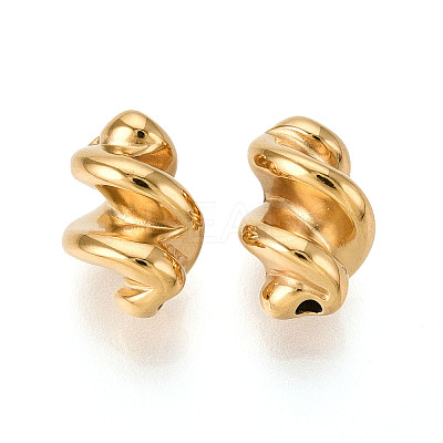 Twist Corrugated 304 Stainless Steel Beads STAS-T072-13A-G-1