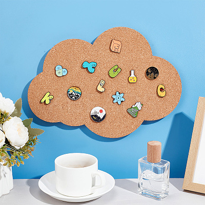 Cloud Wall Mounted Brooch Jewelry Display Cork Tray AJEW-WH0433-01H-1