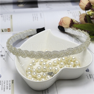Plastic Pearl Beaded Hair Bands PW-WG46126-06-1