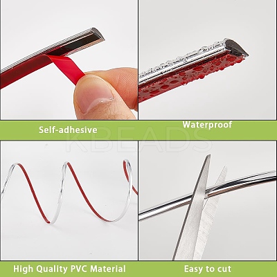 2 Rolls PVC Self-Adhesive Flexible Molding Trim FIND-CP0002-59C-1
