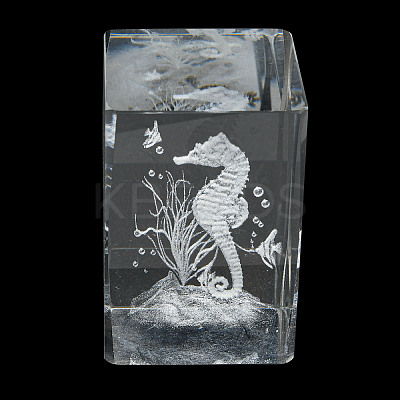 3D Laser Engraving Animal Glass Figurine LS-DJEW-R013-01C-1
