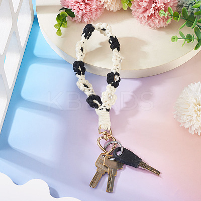Cotton Braided Flower Pendant Decorations AJEW-TAC0030-032G-03-1