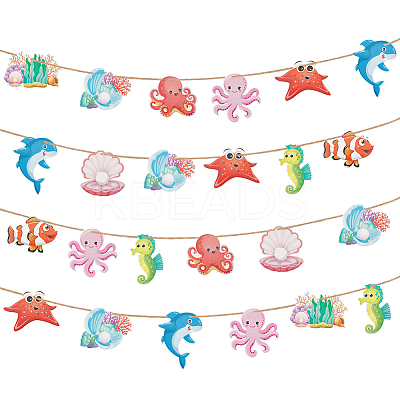 Ocean Theme Sea Animal Pendant Decoration HJEW-WH0042-85-1