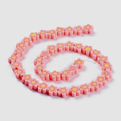 Handmade Flower Polymer Clay Beads Strands CLAY-M003-07F-1