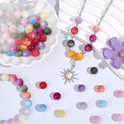 112Pcs 7 Colors Transparent Resin UV Reactive Beads RESI-PA0001-40B-1