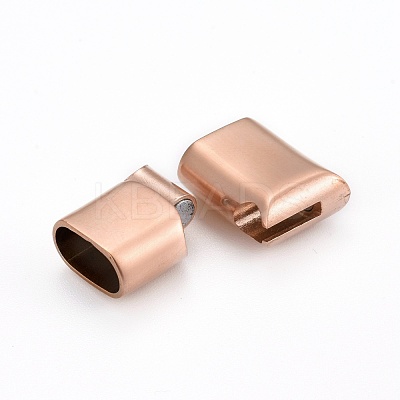 304 Stainless Steel Magnetic Clasps with Glue-in Ends STAS-F130-39R-1