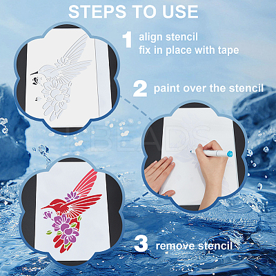 1Pc Chain PET Hollow Out Drawing Painting Stencils DIY-MA0002-38D-1