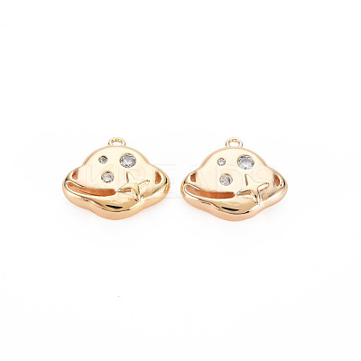 Brass Micro Pave Cubic Zirconia Charms KK-N232-277-1
