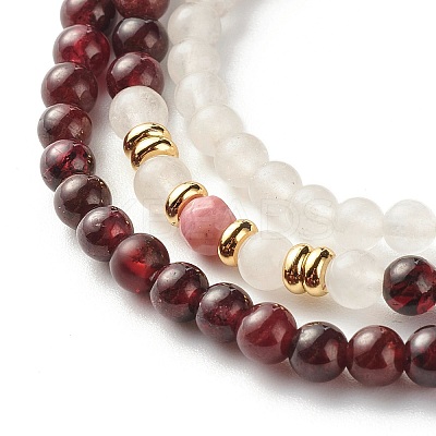 Stone Stretch Bracelets Set BJEW-JB07333-1