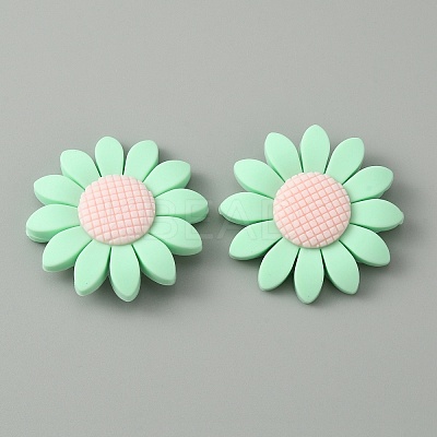 Sunflower Silicone Beads LS-SIL-WH0019-17B-1